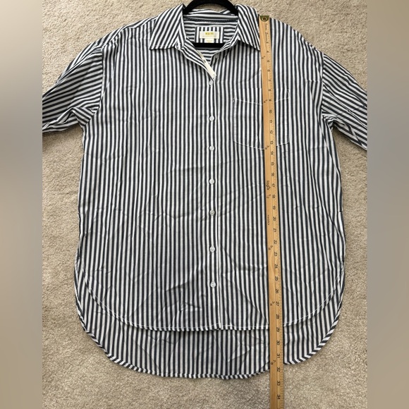 NWT Anthropologie The Bennet Buttondown Shirt by Maeve Anthracite Stripe Sz M - Picture 12 of 12